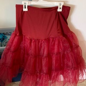 Cranberry Crinoline Tea Length Slip